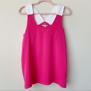 Banana Republic NWT Pink Racerback Blouse White Straps Size Medium Petite